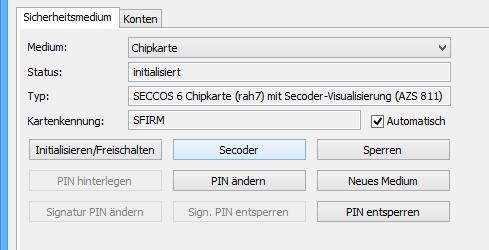 Durch die SECODER-Visualisierung werden die Auftragsdaten aus Sicherheitsgründen im Display des Kartenlesers mit SECODER-Funktionalität angezeigt.