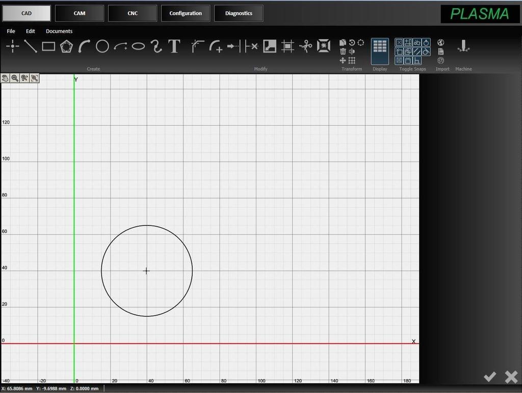 3. CAD: Erstellen eines neuen Entwurfes Auf die Schaltfläche CAD an der linken Oberseite klicken, dadurch öffnet sich der CAD-Editor Durch Klicken auf die