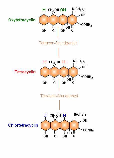 Tetracyclin-Chemie Ammoniumion Pk = 9,1-9,7 Phenoldiketon Pk 7,3-7,7 Tricarbonylmethan Pk = 3,3