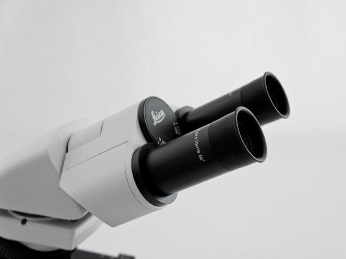 Augenmuscheln anpassen Wenn Sie beim Arbeiten am Mikroskop eine Brille tragen, lassen Sie die Gummi- Augenmuscheln nach unten geklappt.