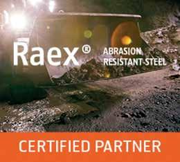 Verschleißfeste und ballistische Stähle Raex ist ein gehärteter, hochfester und verschleißbeständiger Stahl mit einer Härte von 300 HB bis 500 HB und hoher Schlagfestigkeit.