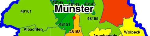 der größte Zuwachs auf Kreisebene im Münsterland Höchste Überschuldungsdichte im Stadtbezirk Coerde, Gelmer und Handorf (PLZ: