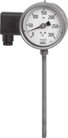 Optionen: Transmitter und Grenzsignalgeber Thermometer dieser Typenreihe sind vorgesehen zum Einbau in Rohrleitungen, Behälter, Anlagen und Maschinen.