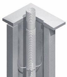 Mündungsabschluss PE oder VA montieren Oberes Flexrohrende im Schacht endet 20-25 cm oberhalb der Schachtoberkante bzw.