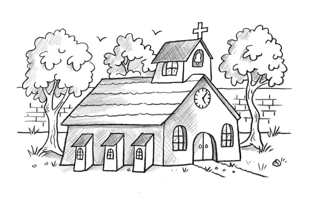 Wichtig ist es, zunächst eine Kirche von außen zu betrachten, zum Beispiel um die ganze Kirche herumgehen, die Schritte zählen beim Umkreisen, die Kirche zeichnen, Besonderheiten der Kirche