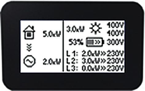 Polaroid CENTURIO Hybrid-Wechselrichter DisPlay Übersichtliche LCD-Anzeige mit den wichtigsten Informationen über Ihr System. 1 2 3 4 5 6 7 8 anschlüsse 1. 1 x DC Anschluss für Batterie mit autom.