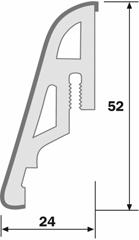 Leisten Echtholz furniert - STANDARD Steck-Sockelleisten aus [Ex3D] Flüssigholz PlankTec-45 24 x 45 Ahorn canad.