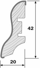 Leisten Echtholz furniert - STANDARD Compact-40 20 x 40 Ahorn canad. natur lackiert 244004 244400 Länge/cm Buche gedämpft natur lackiert 244028 244424 250 Buche unged.