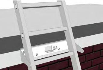 88 LUX-top LS l LEITERSICHERUNGEN Leitersicherung für das Flachdach zur Befestigung am Dachrandprofil Dient als Fixierung einer Anlegeleiter gegen seitliches und rückwärtiges Wegkippen.