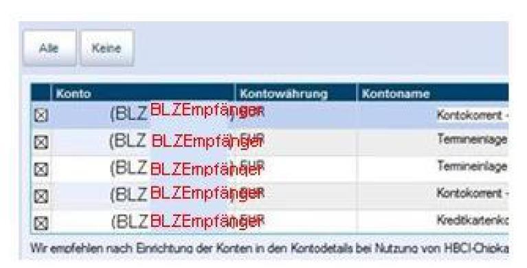 10. TAN-Verfahren auswählen Die neuen Konten werden nun zurückgemeldet.