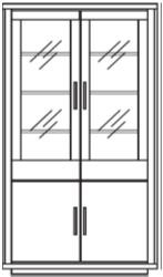 Schränke, Vitrinen und Regale BIANCO Mehrzweckschrank 3 Türen (Holz), 7 Holzeinlegeböden 1 Konstruktionsboden 3 Schubladen N 5190 Breite Höhe Tiefe Metallgriff N 5190HNK 4 N 5190HNK 16 2198,00 99,5