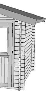 Häuser mit Abbund Die Wandbohlen sind seitenverkehrt austauschbar. Bei Haustypen mit außermittiger Türenanordnung können Sie die Tür in die linke als auch in die rechte Frontwandhälfte einbauen.