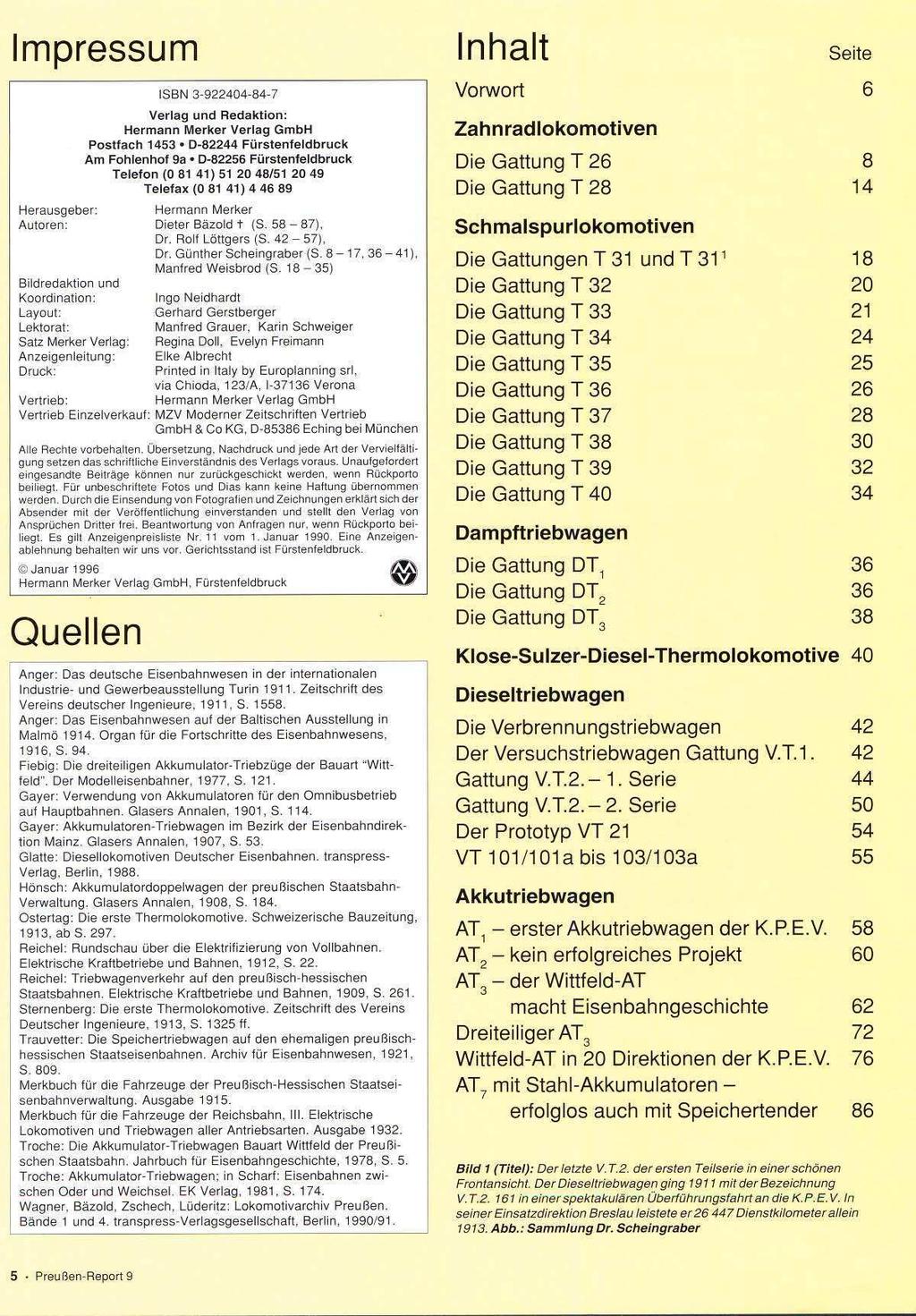 Impressum - l l Verlag und Redaktion: Hermann Merker Verlag GmbH Postfach 1453 D-82244 Fürstenfeldbruck Am Fohlenhof 9a D-82256 Fürstenfeldbruck Telefon (0 81 41) 51 20 48/51 20 49 Telefax (0 81 41)