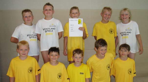 Mannschaft des SVV Plauen, alles sehr junge Spieler, die ihr erstes offizielles Wasserballspiel absolvierten, erreichten den 5. Platz.