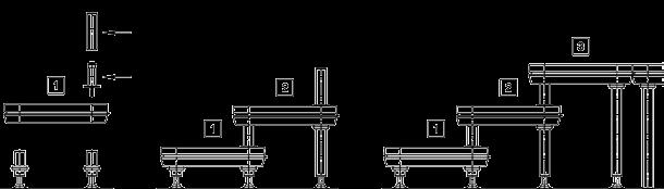 Anstelltreppe Aufbau von Anstell- und Einhängetreppe ist identisch. Ausnahme: als letzte Stufe Podest mit Tiefe 39 cm verwenden, um einen einheitlichen Auftritt zu erreichen.