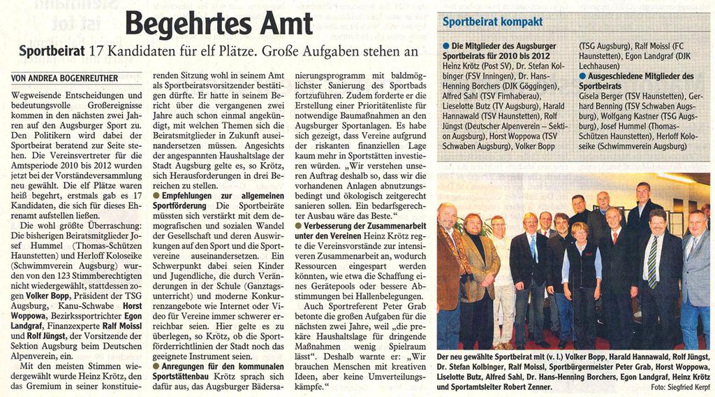 Editorial Heinz Krötz von unserem Präsident Heinz Krötz Sehr geehrte Damen und Herren, werte Mitglieder, liebe Sportkameradinnen und Sportkameraden!