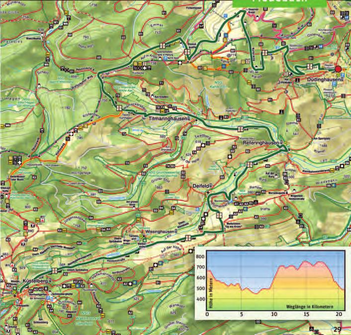 Tour 2: Medebacher Bergweg Etappenvorschlag: Düdinghausen-Küstelberg Medebach Bächlein, kreuzen geschichtsträchtige Orte und enden immer wieder in blumengeschmückten