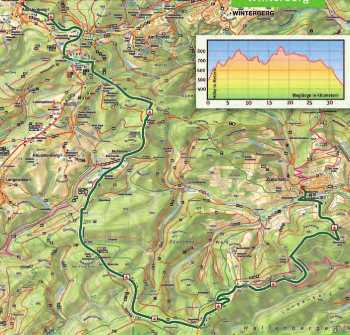 Tour 1: Hochsauerland Kammweg Etappenvorschlag: Züschen-Altastenberg Wandergenuss, von Züschen bis Winkhausen, bietet der Hochsauerland Kammweg.