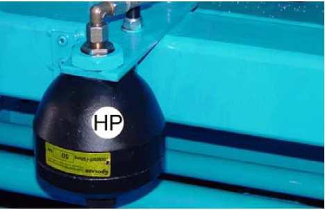 Vorauflaufmarkierung Über einen zusätzlichen Hydrospeicher (HP) werden die Hohlscheiben (HS) ausgehoben und immer dann abgesenkt, wenn Markierungsrillen angelegt werden sollen.
