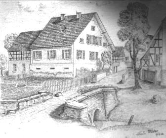 Georg Philipp Schuchmann (1844-1920) Die Zeichnung stammt aus dem Jahr 1946 In Niedernhausen war über mehrere Generationen eine Uhrmacherfamilie