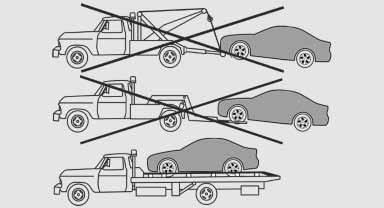 Abschleppwagen Fahrzeug nicht anheben Fahrzeug nicht an Schleppöse oder Karosserie- und Fahrwerksteilen anheben, sonst kann es zu Beschädigungen kommen.