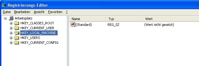 Schritt 5: Konfiguration der Registry-Schlüssel auf dem DS-Client Rechner Damit der Client