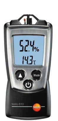 testo 610 Feuchte-/Temperatur- Messgerät testo 610 Luftfeuchte- Messungen im Taschenformat Messung von Luftfeuchte und -temperatur Inkl.