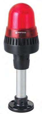420/422Kombination LED/Summer Summer in Kombination mit LED-Dauerlicht Rohrmontage mittels Adapter (Zubehör) möglich Licht und Ton getrennt ansteuerbar Dauer- oder Pulston einstellbar Einfache