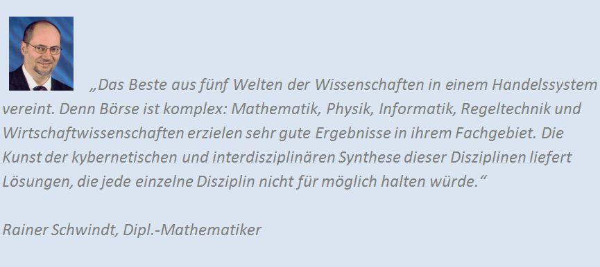 2 Copyright 2006-2013 Unternehmensberatung Rainer Schwindt "Der BörsenMathematiker" Unter dem Titel: Nachhaltiges Geld-Management 2013 Erfolgreich mit Mathematik statt Glück nachhaltig investieren