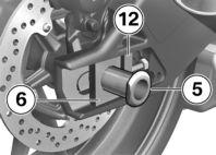 z Wartung mit BMW Motorrad Race ABS SA 9 127 Beim Hineinrollen des Hinterrades darauf achten, den ABS-Sensor 9 nicht zu beschädigen.
