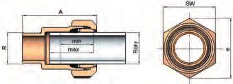 Typ MAS mit Außengewinde Für Stahlrohr: DIN EN 10255 und DIN EN 10220 Reihe 1 Speziell für den Einsatz in heißwasserführenden Trinkwasserleitungen: Serie 313 21,3 60,3