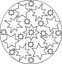 Auf dem Mandala sind viele Sterne.