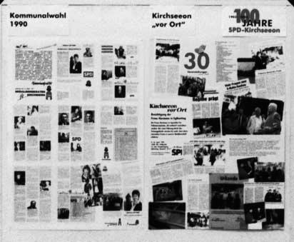 Ausstellungstafel 5 Kommunalwahl 1990 Wahlprogramm und Vorstellung der Gemeinderatskandidaten siehe Foto Seite 72 Kirchseeon vor