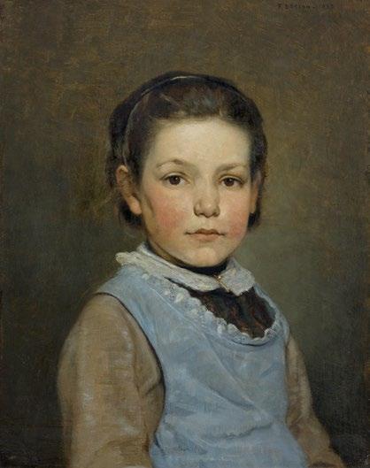 Schweizer Kunst 3029 3029 FRANÇOIS BOCION (1828 Lausanne 1890) Porträt eines Mädchens. 1883. Öl auf Holz.