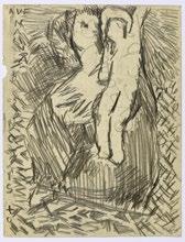 Schweizer Kunst 3085 LOUIS SOUTTER (Morges 1871 1942 Ballaigues) Ave Maria (verso mit einer Figurenstudie). Bleistift auf Papier. Oben links bezeichnet: AVE MARIA. 22,3 x 17,6 cm.