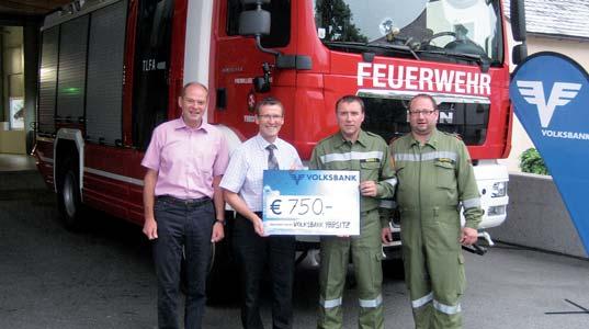 SPONSORING Tanklöschfahrzeug angekauft Volksbank Ybbsitz unterstützt Freiwillige Feuerwehr.