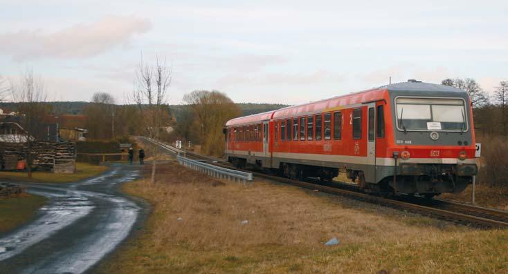 Verbünde aktuell Am 1. März 2017 hat 628 608 die Haltestelle Burgwald-Ernsthausen verlassen und fährt in die Steigung zum Wiesenfelder Tunnel ein.