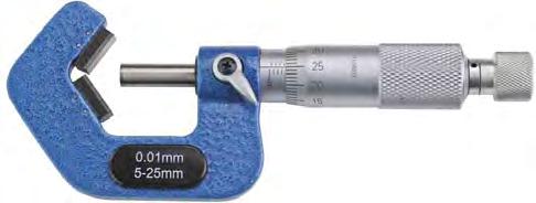 Messschrauben Micrometers Bügelmessschraube mit Tellermessflächen Disc micrometer Ablesung 0,01 mm Spindel Ø6,5 mm, nichtdrehend Ableseteile mattverchromt Aufbewahrungsbox ab 25-50 mm mit Einstellmaß