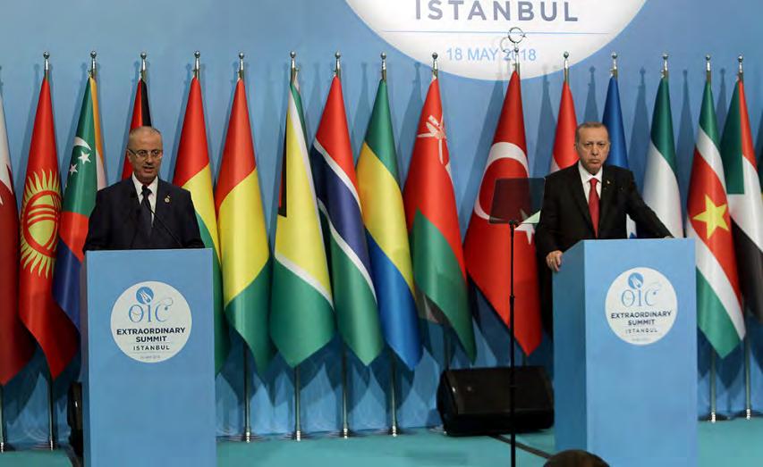 7 Das Treffen der Organisation für Islamische Zusammenarbeit (OIC) in Istanbul, Türkei, in Anwesenheit vom Premierminister der PA Rami Hamdallah (der Mahmud Abbas wegen seiner Krankheit vertreten