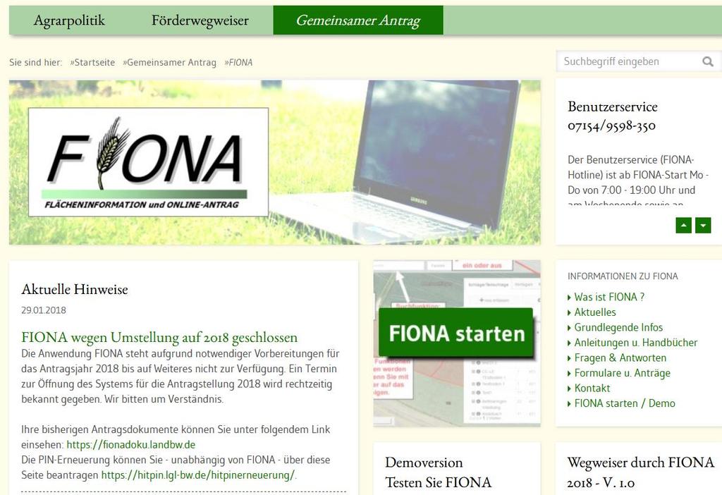 FIONA 2018 Aktuelle Informationen zu FIONA Aktuelles: Aktuelle Infos zur