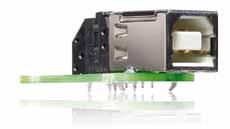 Y-ConUSB-Adapter-10 and Y-ConFlange-10-* USB-A / USB-A Hi-Speed Buchse auf PCB.