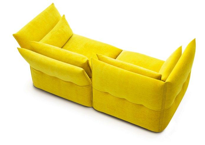 FUNKTIONSSOFA Seine Funktion trägt das Mariposa Sofa nicht offen zur Schau: Die schlanken Seiten- und Rückenlehnen lassen sich getrennt