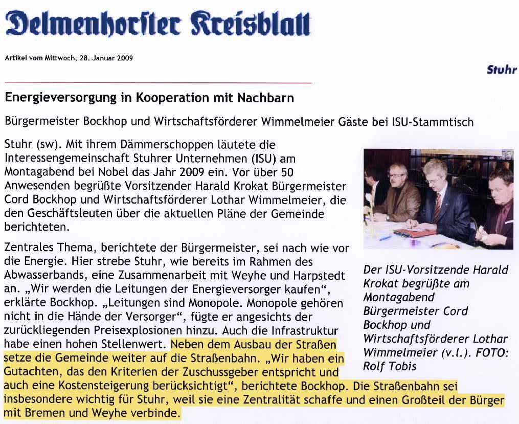 Bürgermeister Bockhop irrt ein zweites Mal Delmenhorster Kreisblatt vom 28.