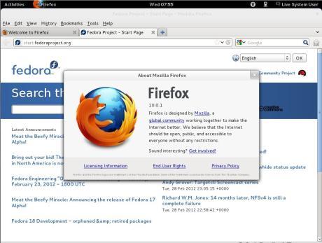 Fedora 17 - Browser Mozillas Firefox