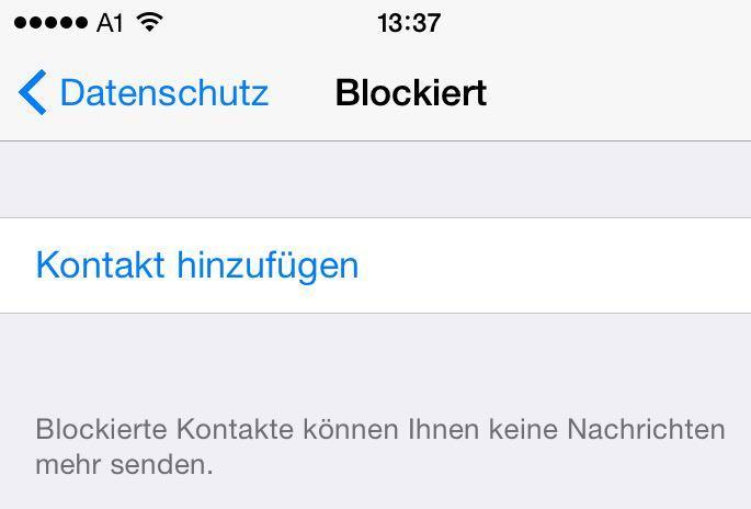 WhatsApp Einstellungen Account Datenschutz Blockiert Tippe auf Kontakt hinzufügen, um Kontakte vom Adressbuch zur Liste der