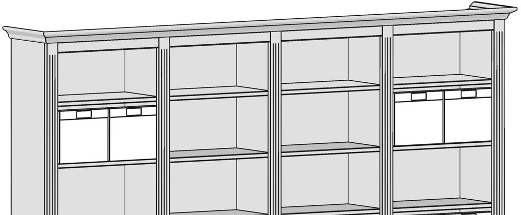 Regalkorpus 12R 2 x 1240 Regalkorpus 12R 1 x 1272 Holztür 4R li u. re 2 x F042 Holztür 8R li. u. re 2 x F082 Klarglastürenpaar.