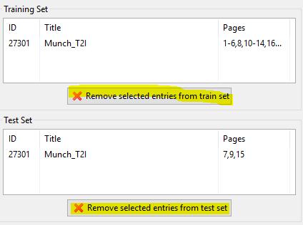 Darstellung 7 Seiten entfernen - Sie können die Seiten, die im Test Set verwendet werden, in der