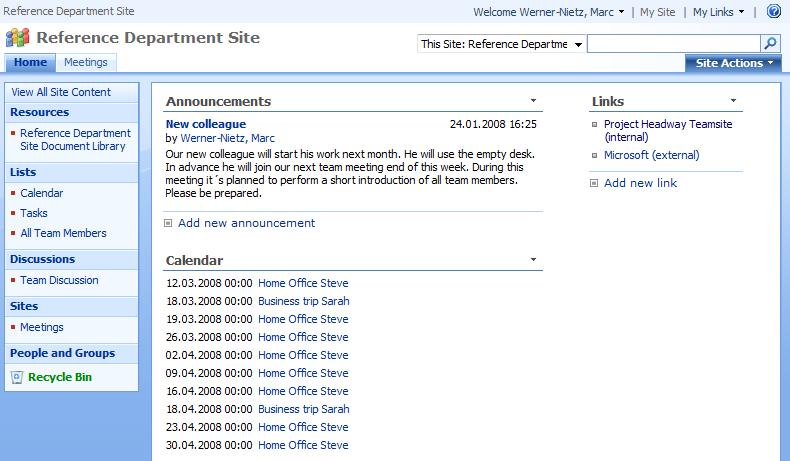 Referenzseite site name search documents