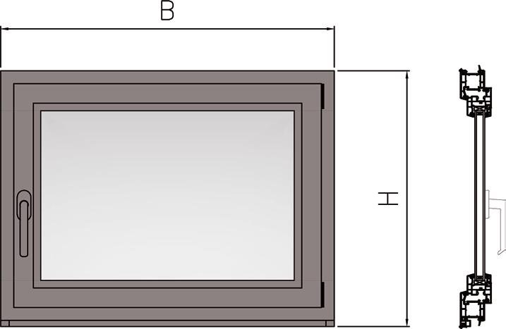1,1, Standard-Ausführung rechts angeschlagen Glasfläche