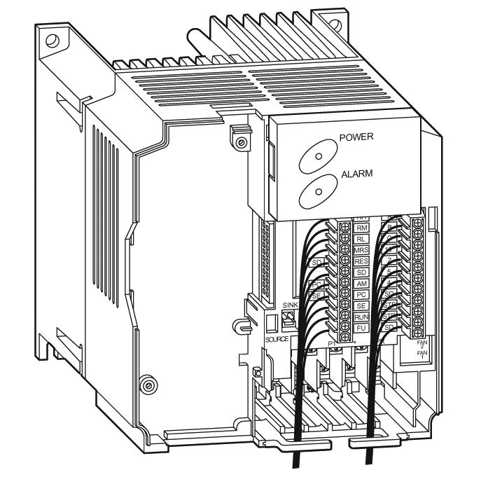 FR-E500 EC - der Kompaktumrichter Kompakte Bauform mit einer erweiterten Stromvektorreglung - dies ist die herausragende Eigenschaft des FR-E500.